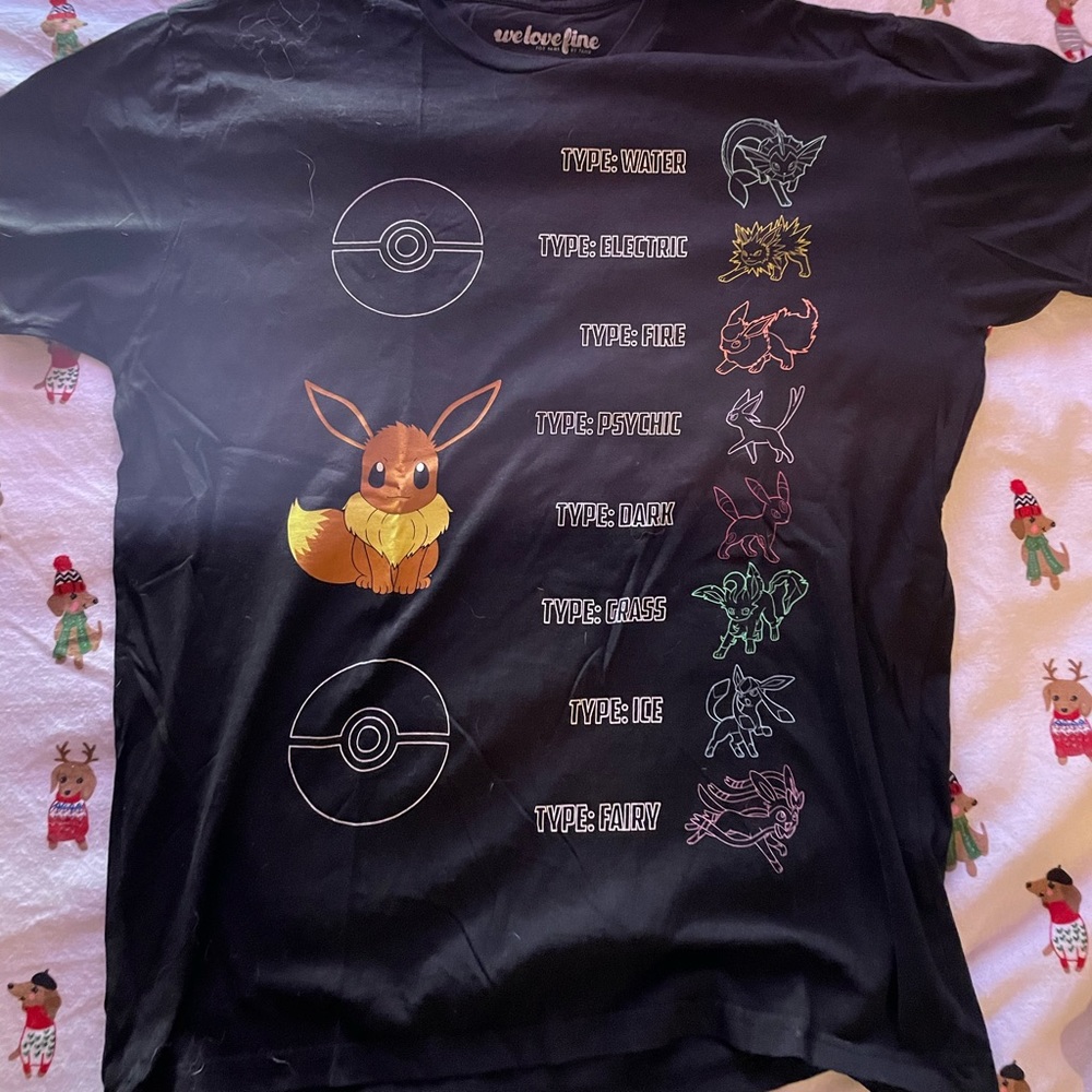 Large “woven fine” Pokémon eevee shirt